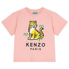 Girls Pink Tiger Logo T-Shirt, 1, hi-res