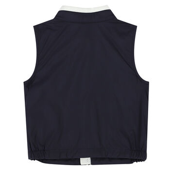 Younger Boys Navy Logo Gilet