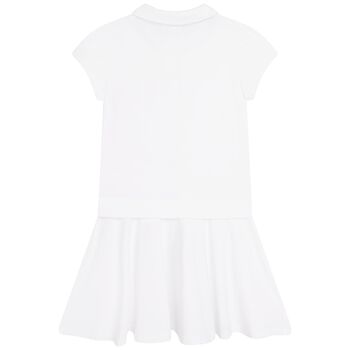 Girls White Logo Polo Dress