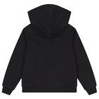Boys Black Logo Hooded Top, 1, hi-res