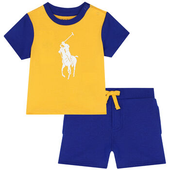 Baby Boys Yellow & Blue Shorts Set