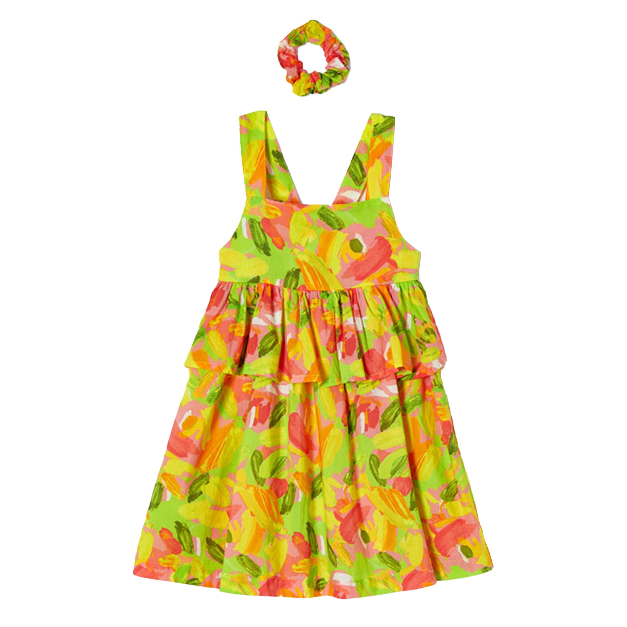 Mayoral Girls Pink Yellow Dress Set Junior Couture Bahrain