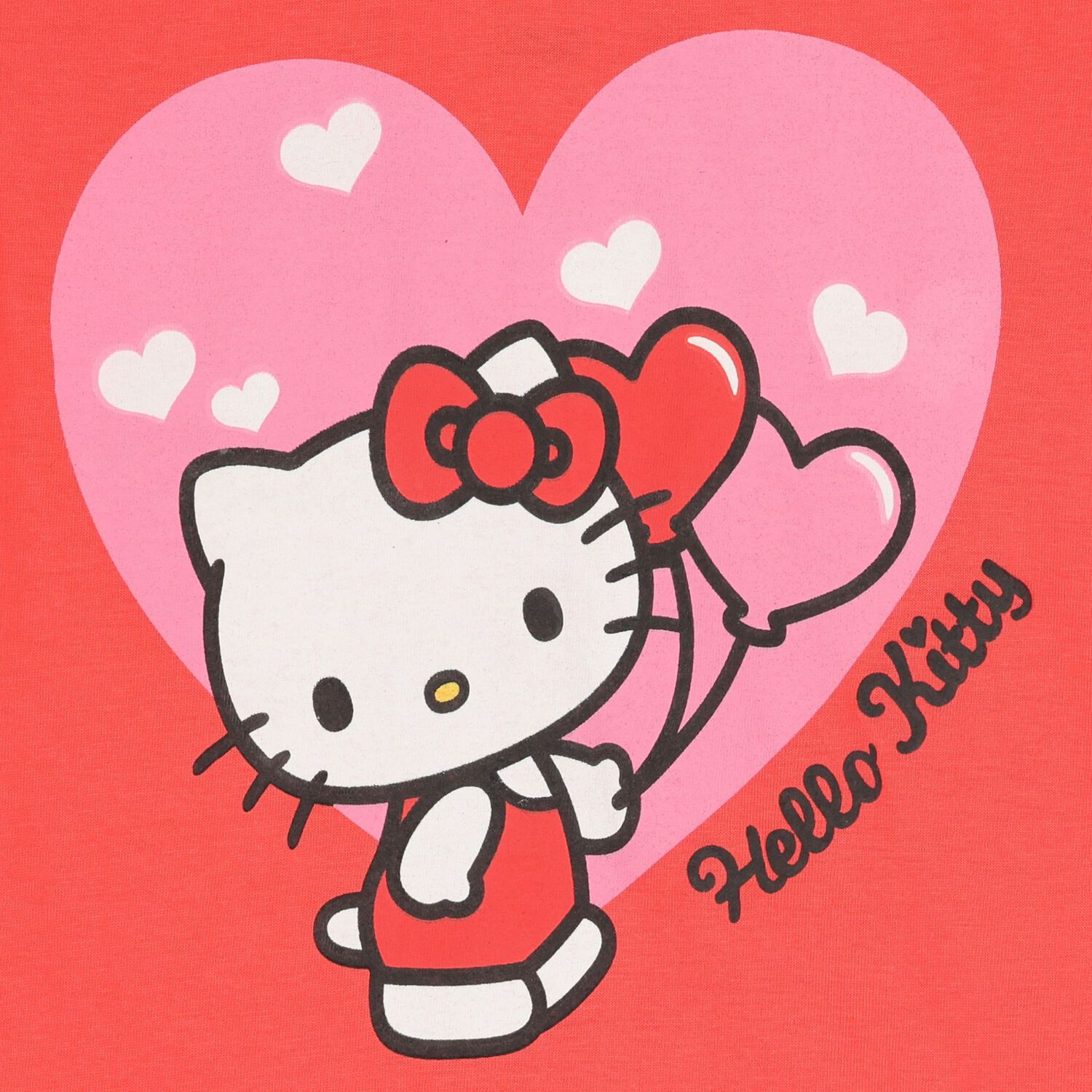 طقم شورت للبنات بتصميم هيلو كيتي باللون الأحمر, 1, hi-res