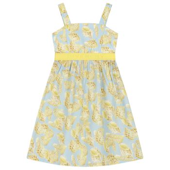 Girls Blue & Ivory Shell Dress