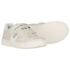 Girls Ivory Faux Leather Trainers, 1, hi-res