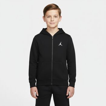 Black Jordan Logo Hooded Zip Up Top
