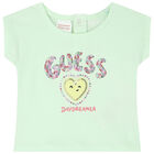 Baby Girls Green & Blue Logo Shorts Set, 1, hi-res