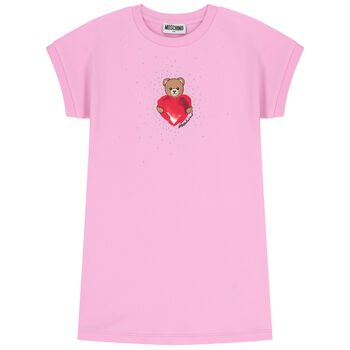Girls Pink Teddy Bear Dress