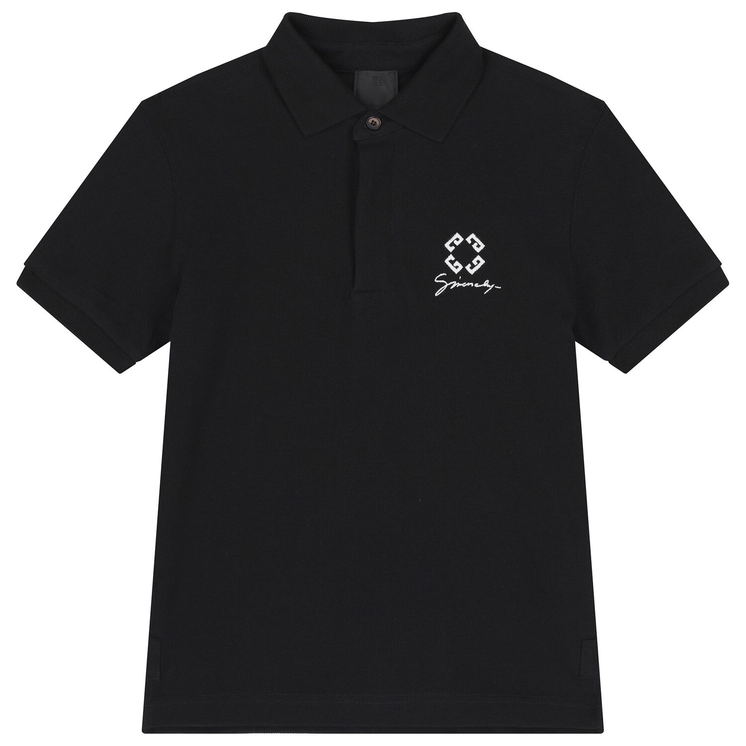 Boys Black Logo Polo Shirt, 1, hi-res