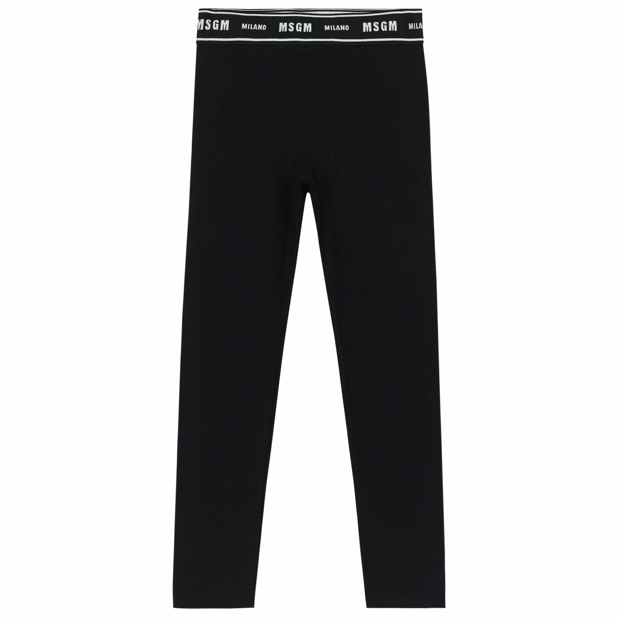 パンツ MSGM LEGGINGS WITH LOGO MSGM Girls Black Logo Leggings | Junior Couture USA