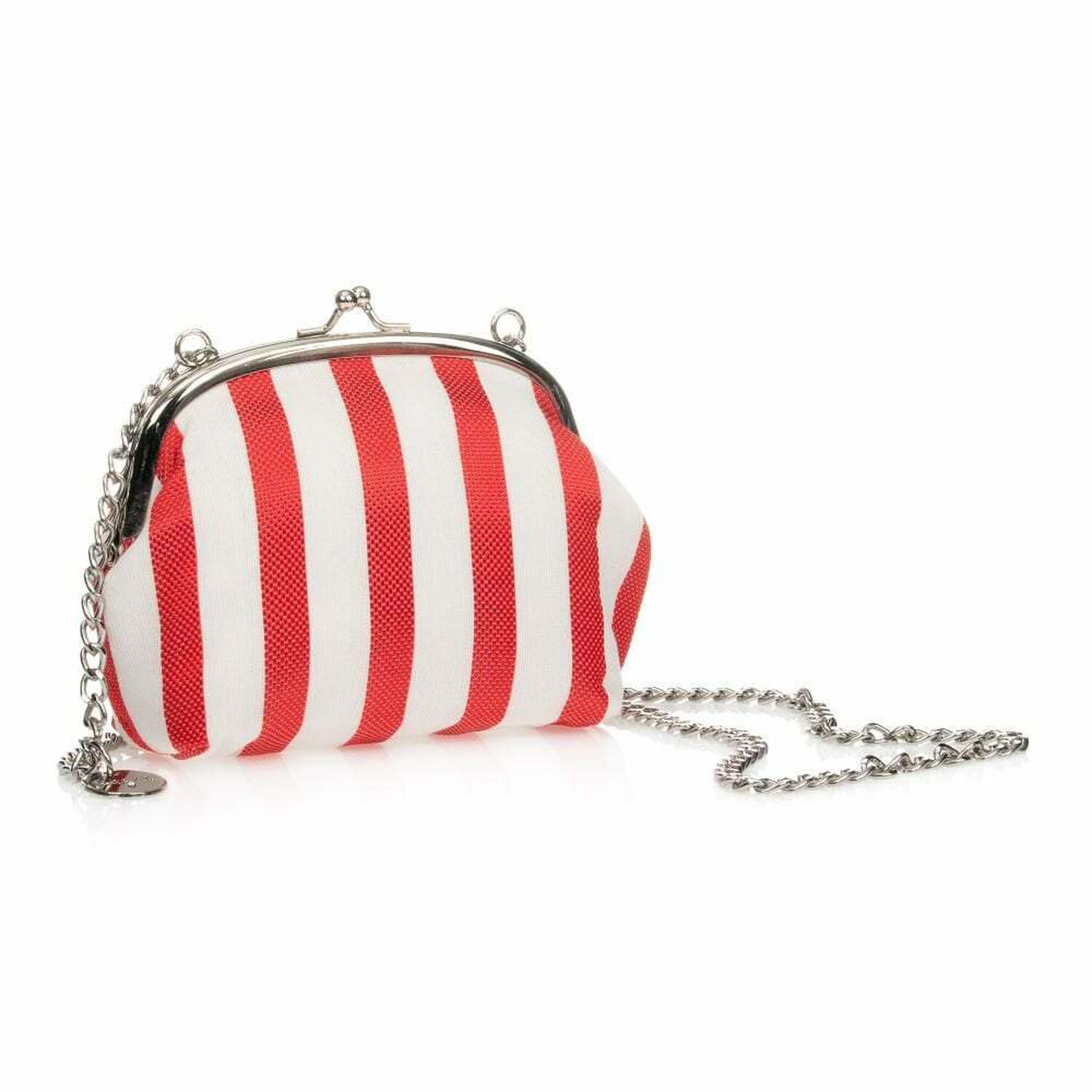 Girls White & Red Striped Handbag, 1, hi-res