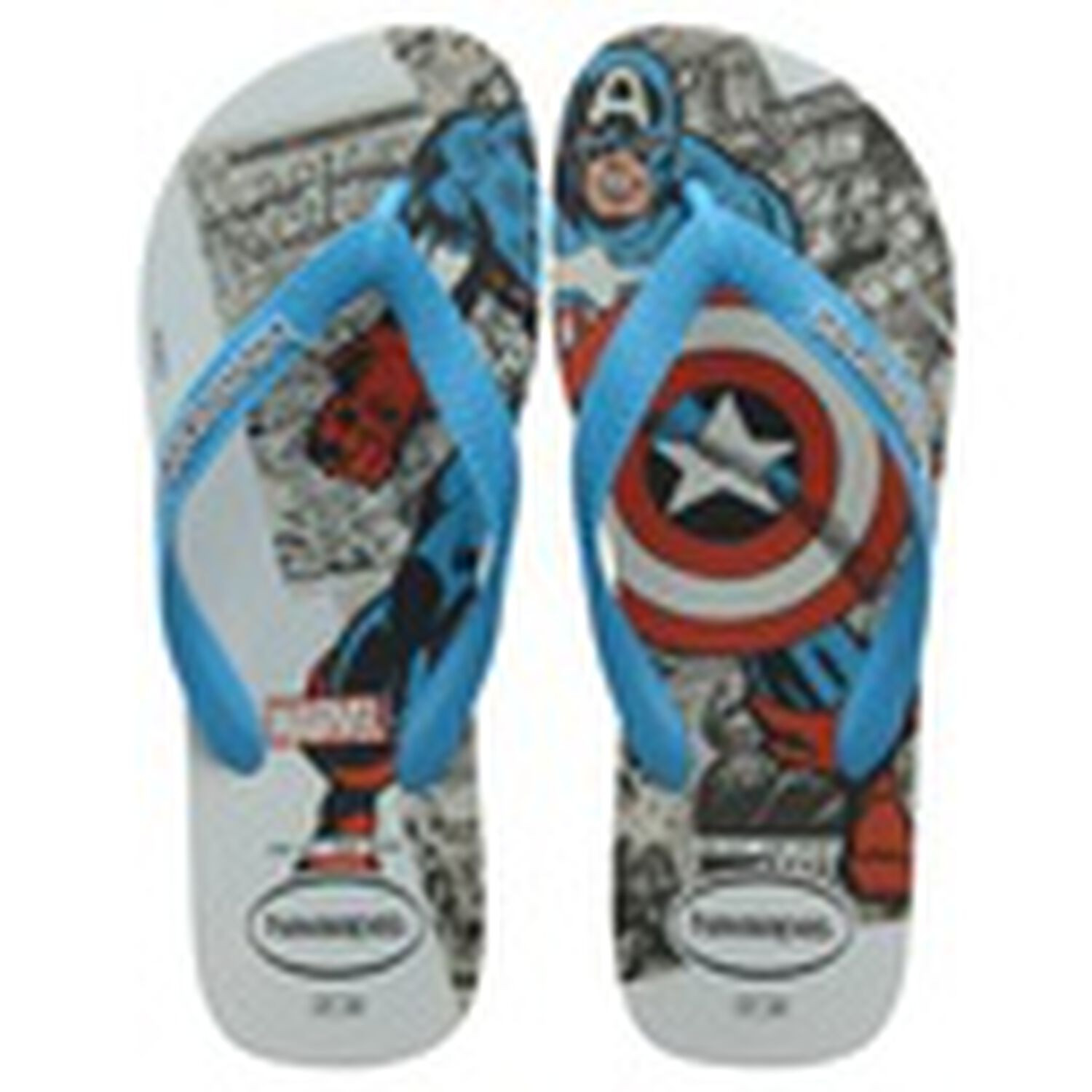 Boys Blue Captain America Flip Flops, 1, hi-res image number null