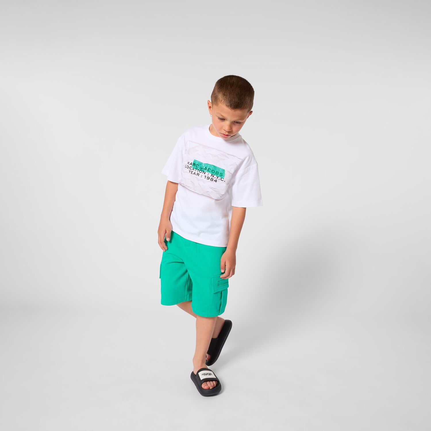 Boys White Logo T-Shirt, 1, hi-res