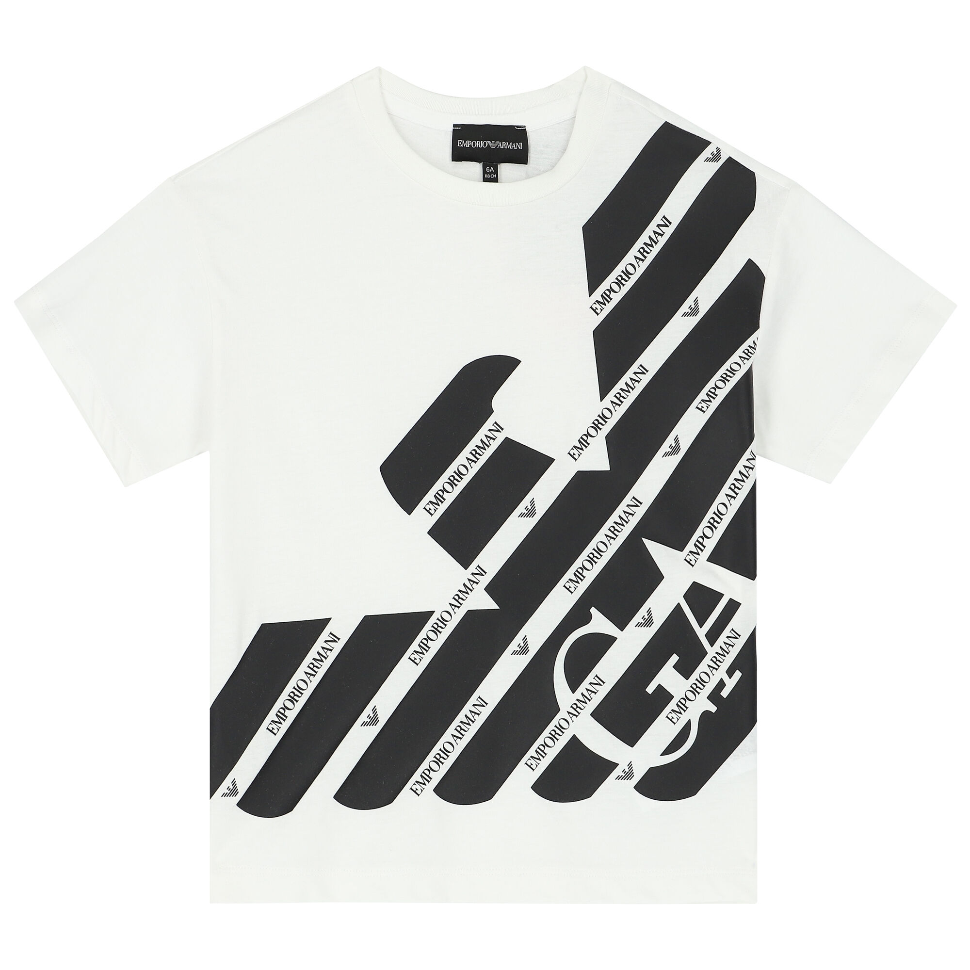 Emporio Armani Boys Ivory Logo T-Shirt | Junior Couture USA