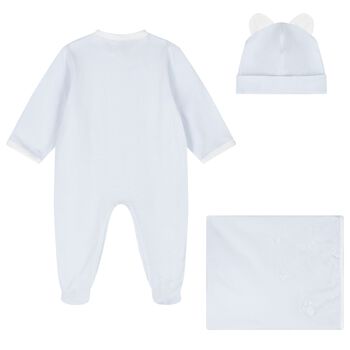 Baby Boys Blue Teddy Bear Babygrow Gift Set