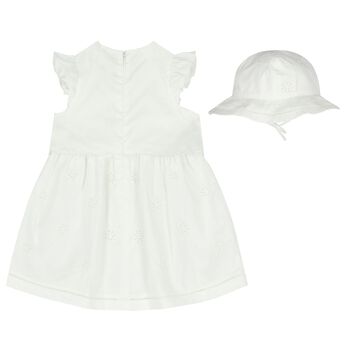 Younger Girls White Logo Dress Set