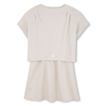 Girls Ivory Logo Dress