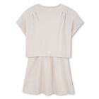 Girls Ivory Logo Dress, 2, hi-res