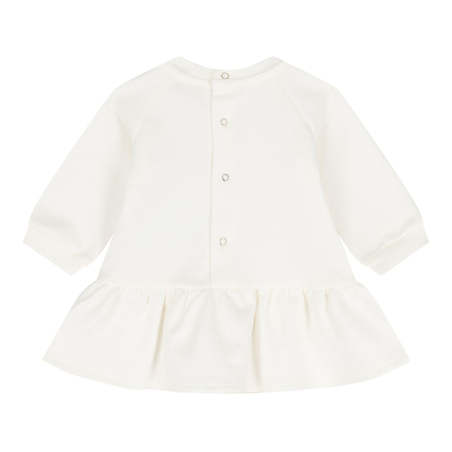 Baby Girls Ivory Logo Dress, 2, hi-res