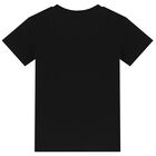 Boys Black Logo T-Shirt, 1, hi-res