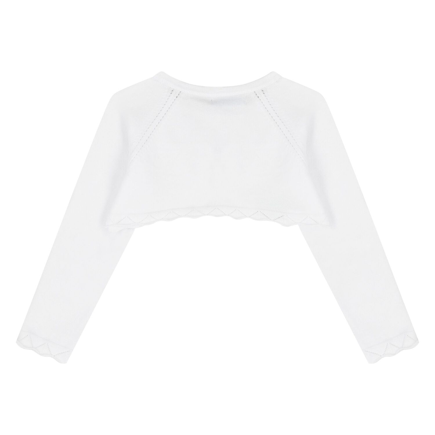 Younger Girls White Knitted Cardigan, 3, hi-res
