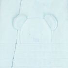 Baby Boys Blue Fleece Hooded Pramsuit, 1, hi-res