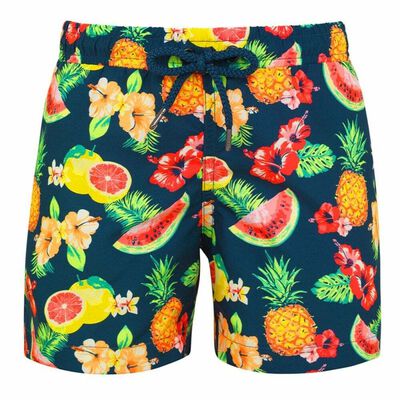 Boys Teal Aloha Swim Shorts