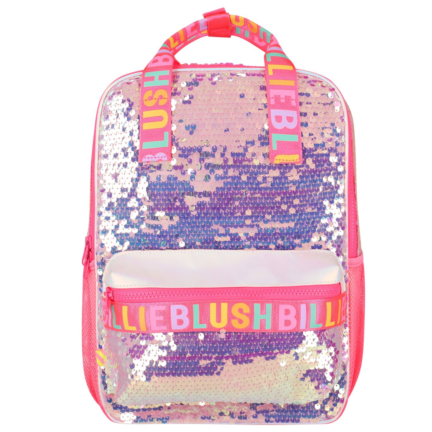 ETrollstaion Lovely Girls Zebra Sequin Quilted Backpack Bag - Fuchsia Pink & Black