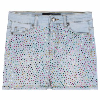 Girls Denim Embellished Skirt