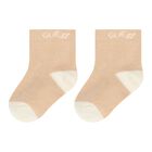 Beige & Ivory Logo Socks ( 3-Pack ), 1, hi-res