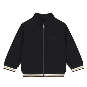 Younger Boys Black Zip Up Top
