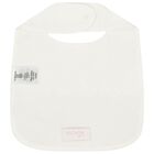 Baby Girls Ivory & Beige Logo Bib, 1, hi-res