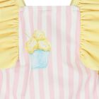 Girls White, Yellow & Pink Ice Cream Swimsuit, 2, hi-res