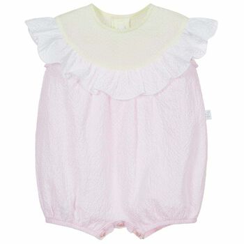 Baby Girls Pink, Yellow & White Romper