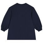 Girls Navy Blue Heart Dress, 2, hi-res