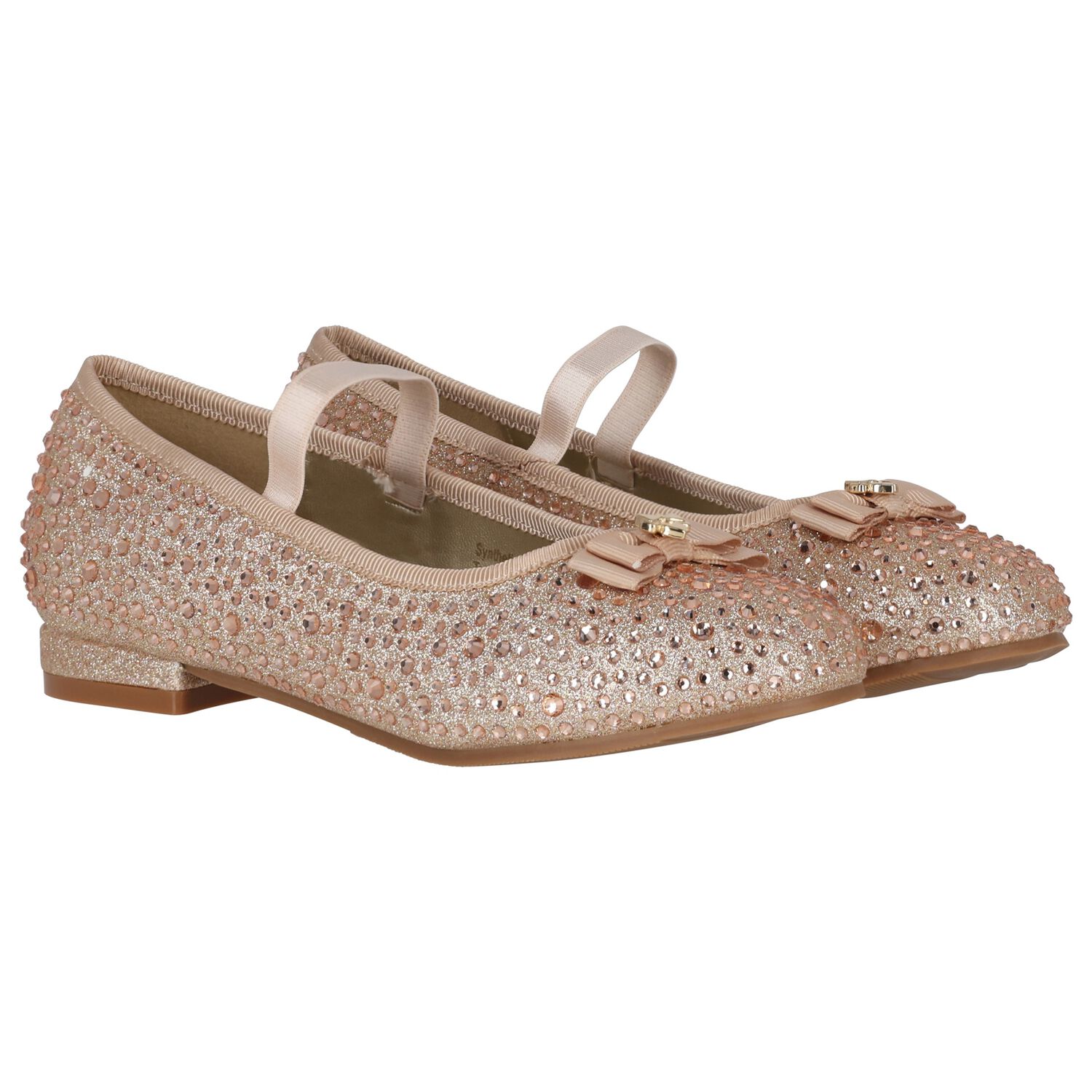 Girls Gold Embellished Shoes, 1, hi-res