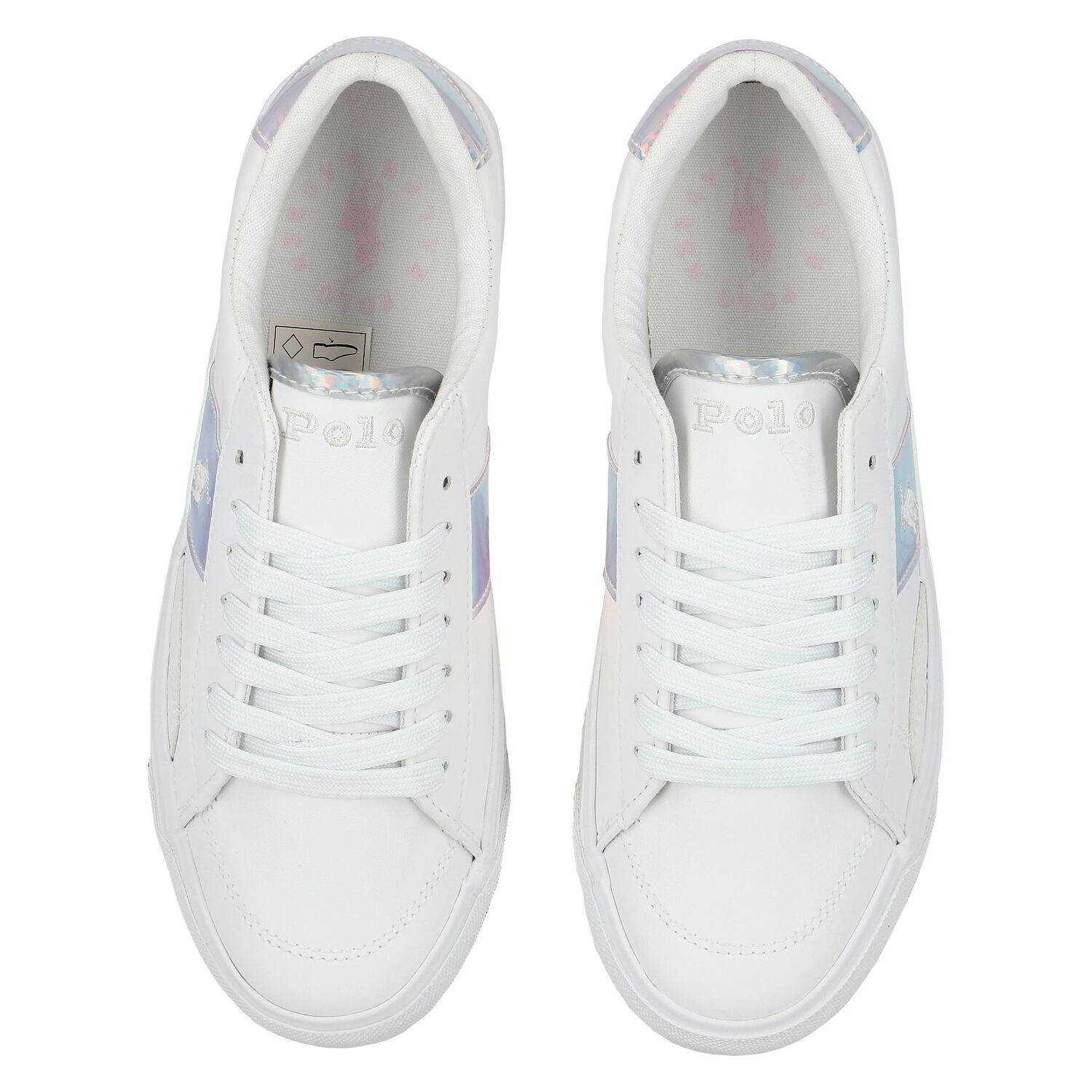 Girls White Logo Trainers, 1, hi-res image number null