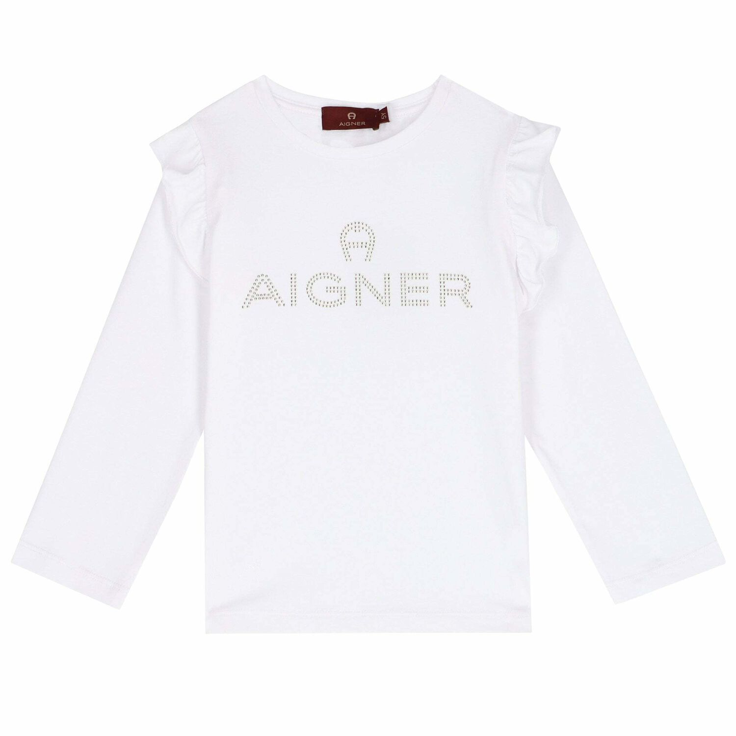 تيشيرت بالشعار باللون الأبيض للبنات, 3, hi-res