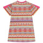 Girls Pink Zigzag Dress, 2, hi-res