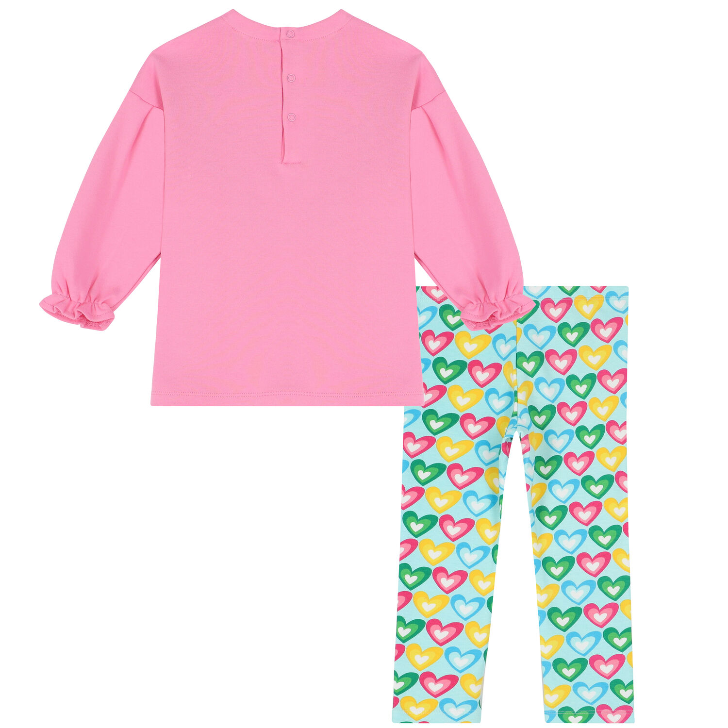 Girls Pink & Blue Heart Leggings Set, 1, hi-res image number null