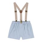 Baby Boys White & Blue Shorts Set, 1, hi-res