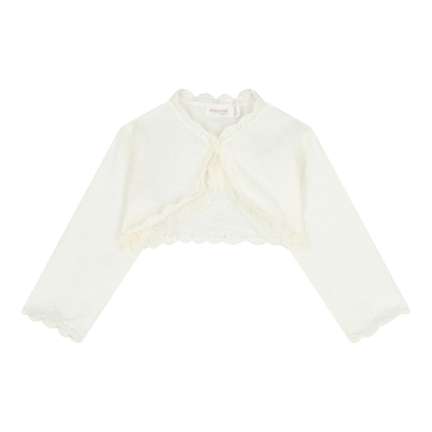 Baby Girls Ivory Knitted Cardigan, 1, hi-res