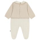 Beige Logo Babygrow , 1, hi-res