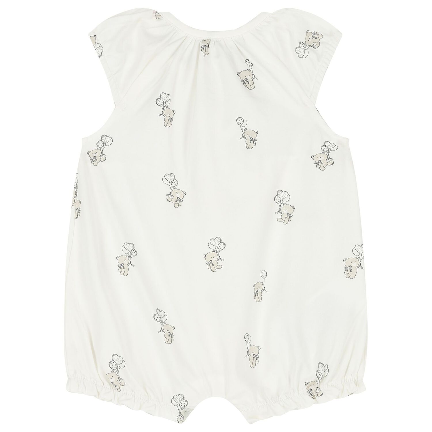 Ivory Teddy Bear Baby Romper, 2, hi-res