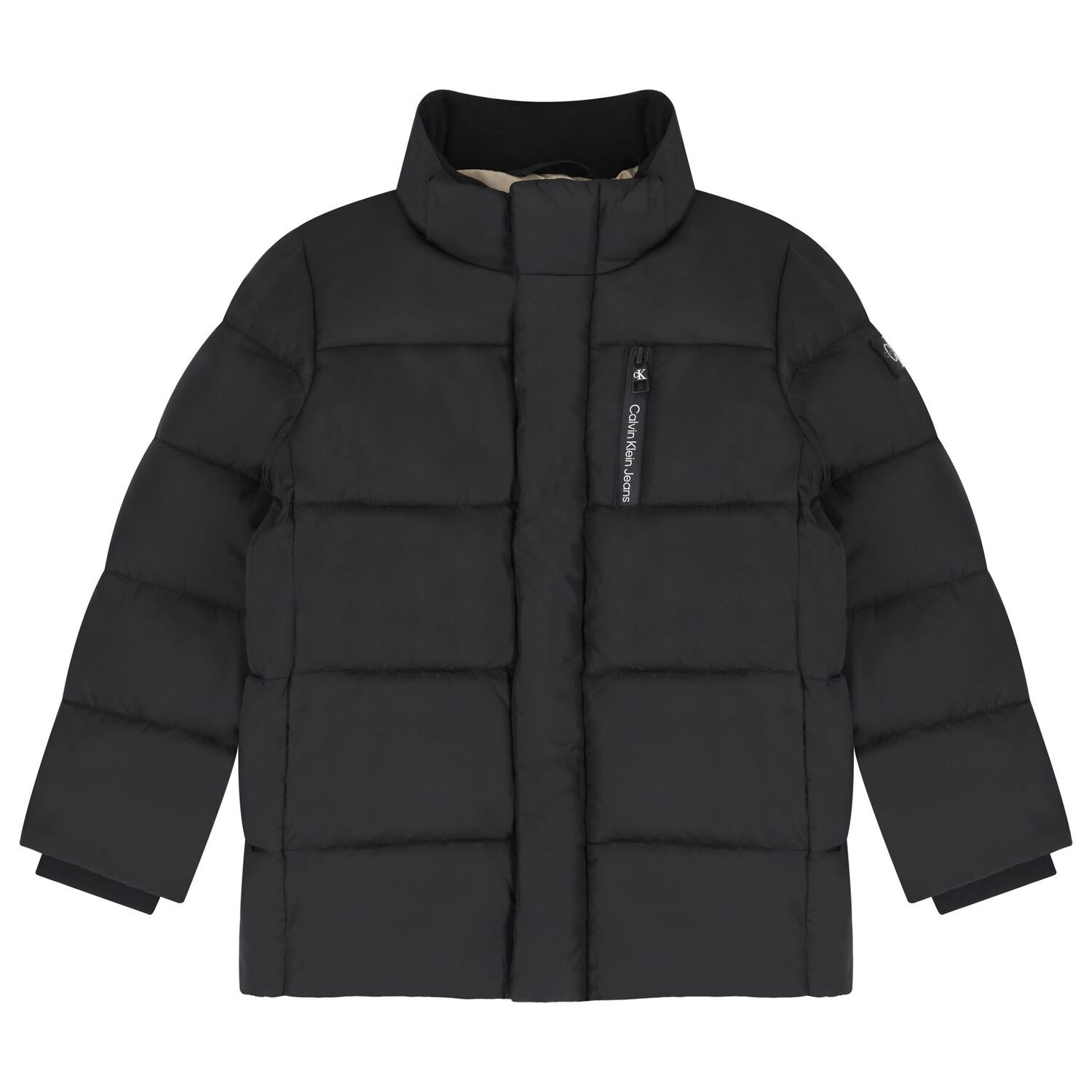 Boys Black Logo Padded Puffer Jacket, 2, hi-res image number null