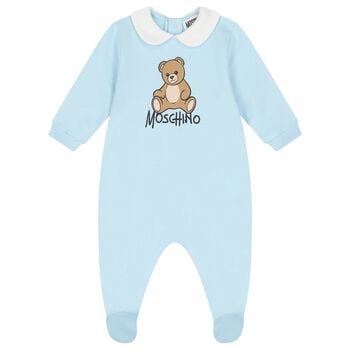 Blue Teddy Bear Logo Babygrow