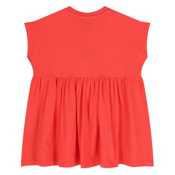 Younger Girls Red Boke Flower Dress