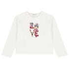 Girls White & Pink Printed Tracksuit ( 3 Piece ), 2, hi-res