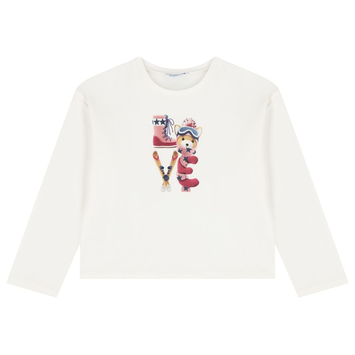 Girls White & Pink Printed Tracksuit ( 3 Piece ), 2, hi-res