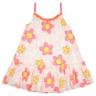 Girls White Floral Dress, 1, hi-res